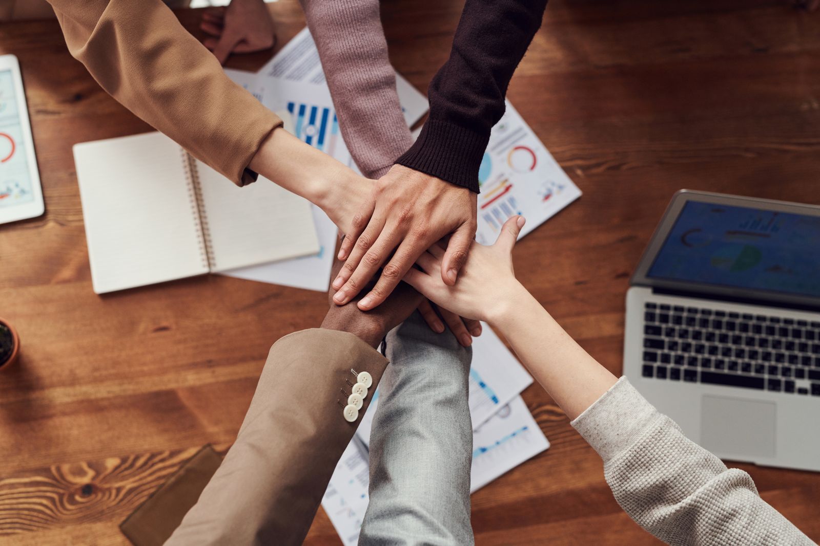 Marketing professionals collaborating around a table